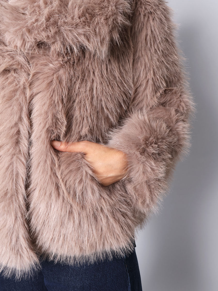 Fur faux fur coat