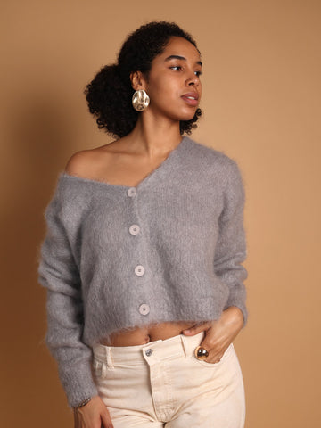 Soft kid mohair cardigan
