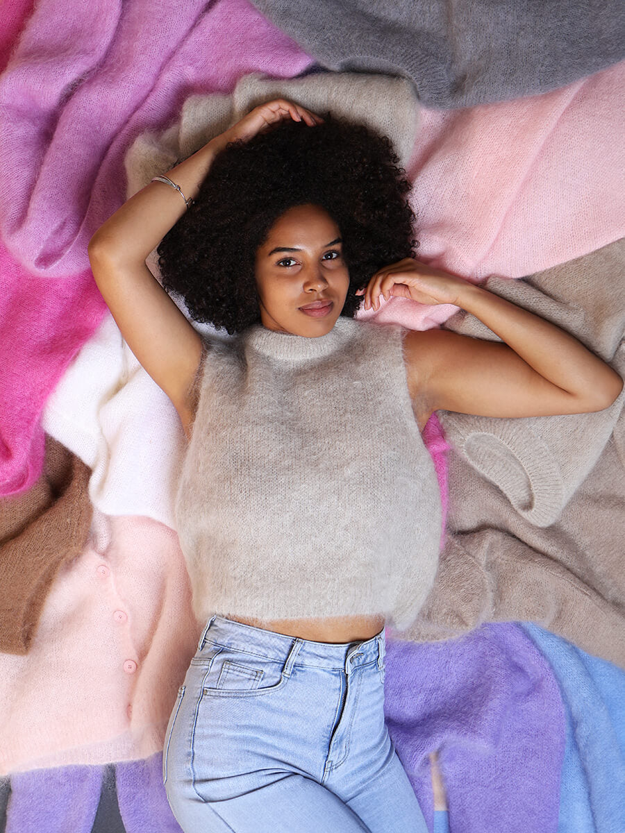 Cozy kid mohair knit top