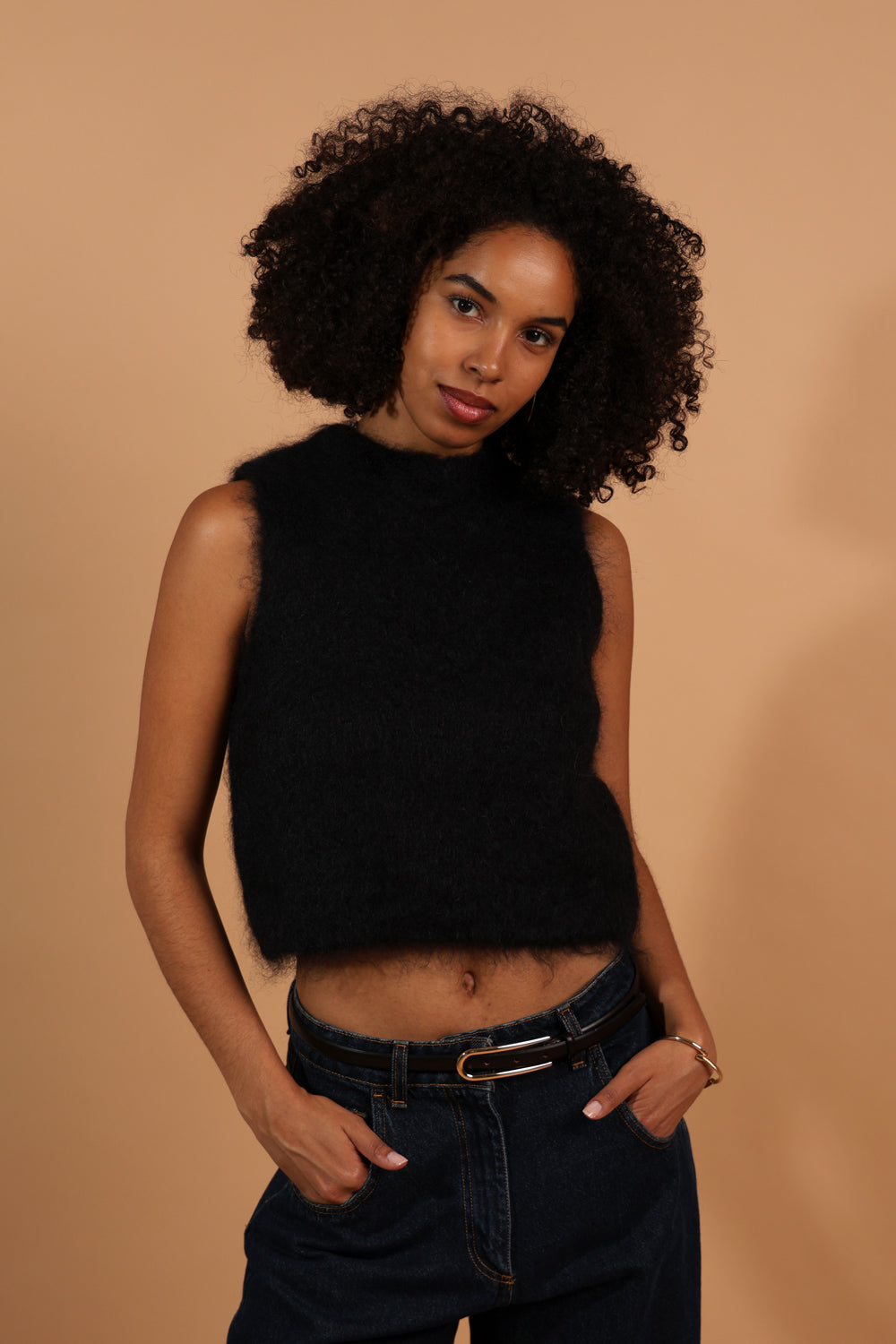 Cozy kid mohair knit top