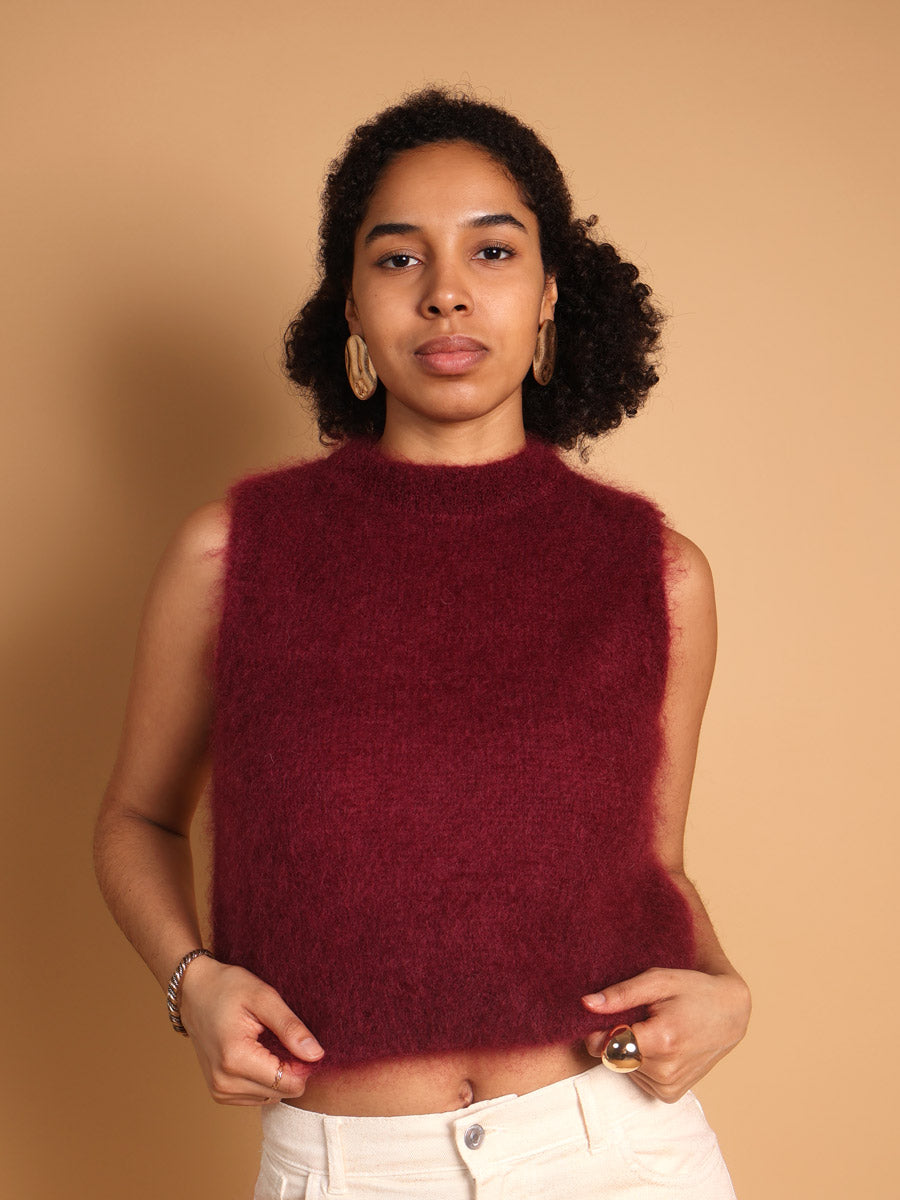 Cozy kid mohair knit top