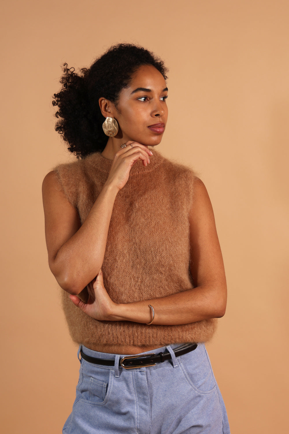 Cozy kid mohair knit top