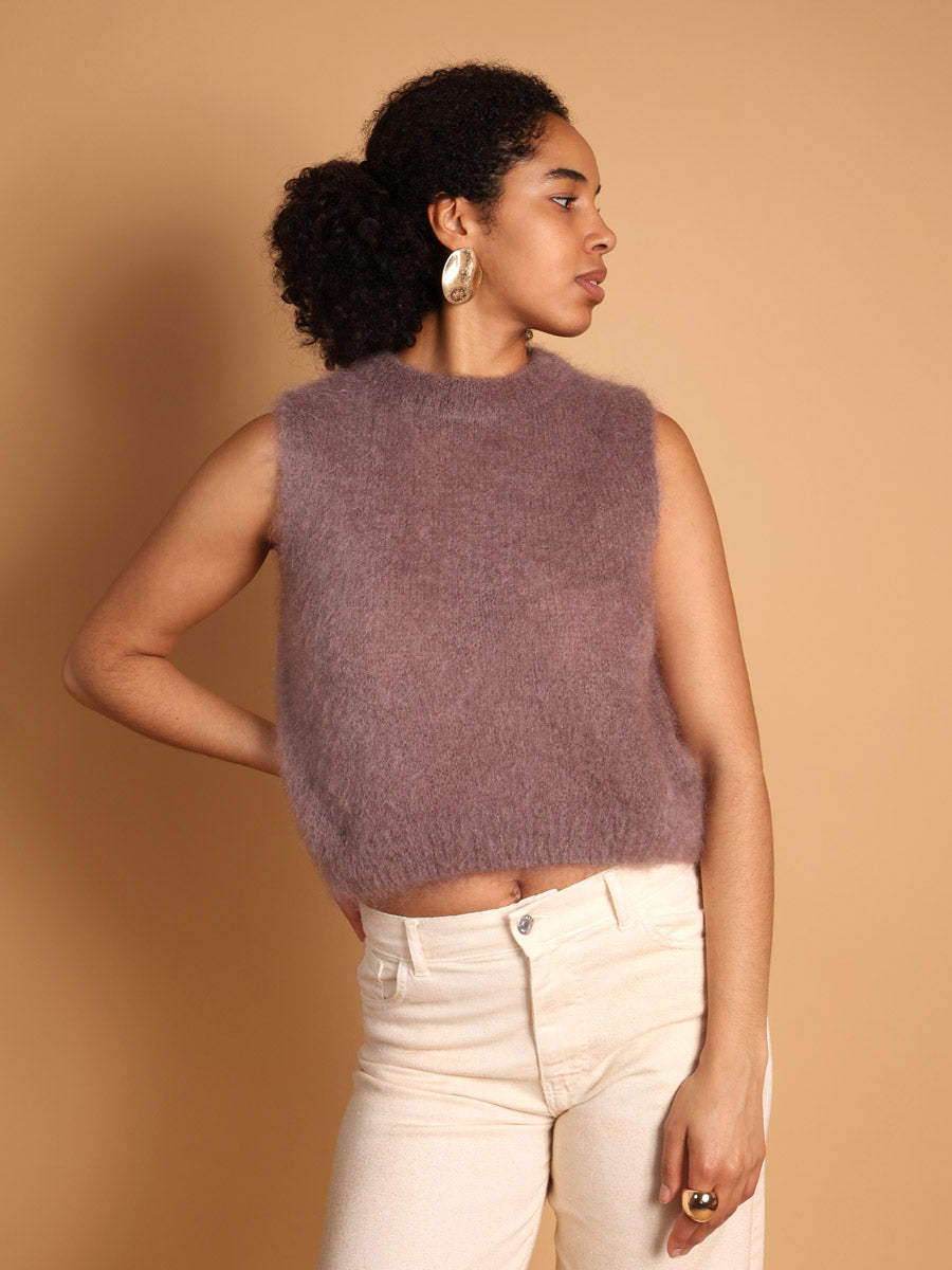 Cozy kid mohair knit top