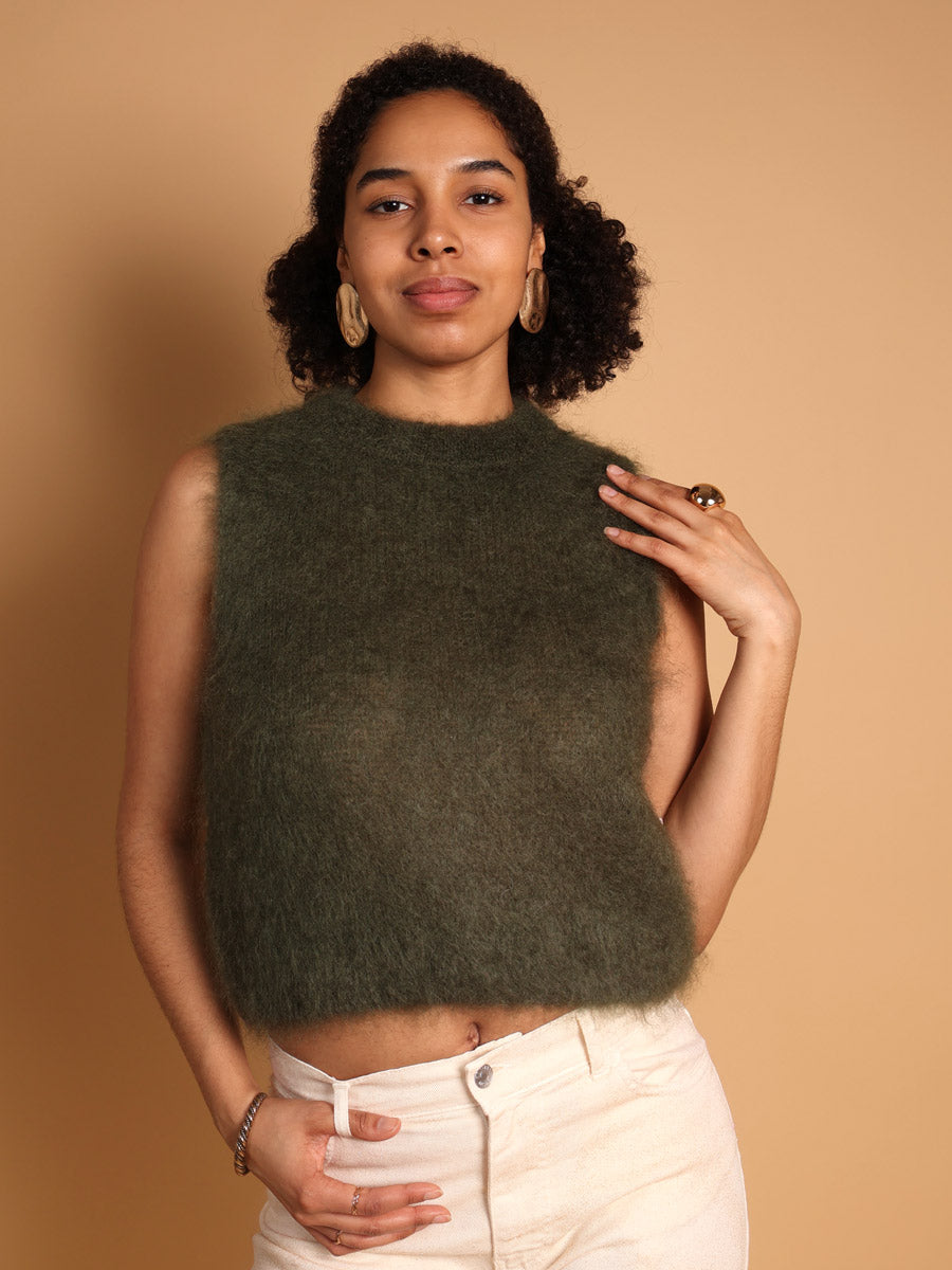 Cozy kid mohair knit top