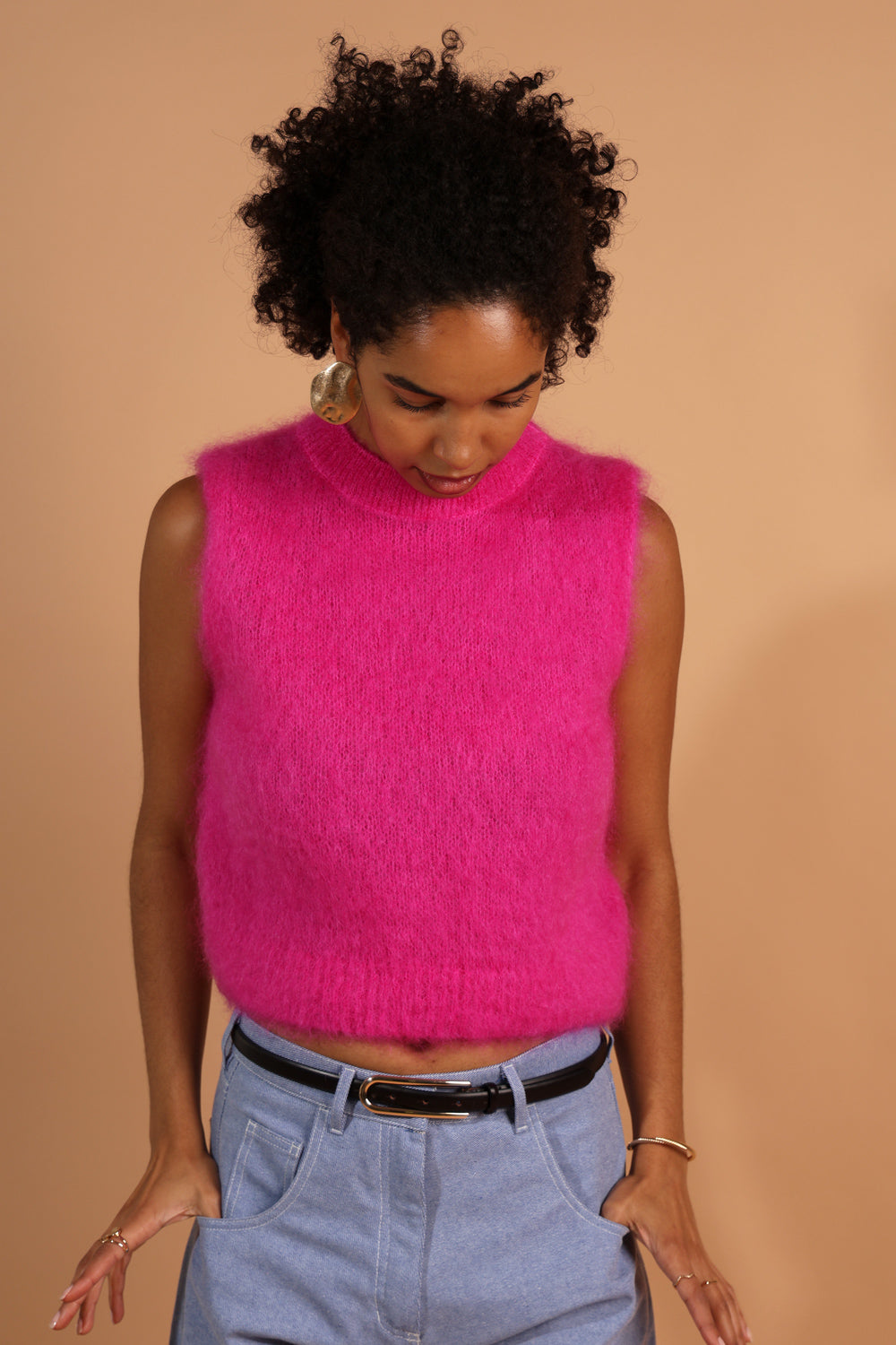 Cozy kid mohair knit top