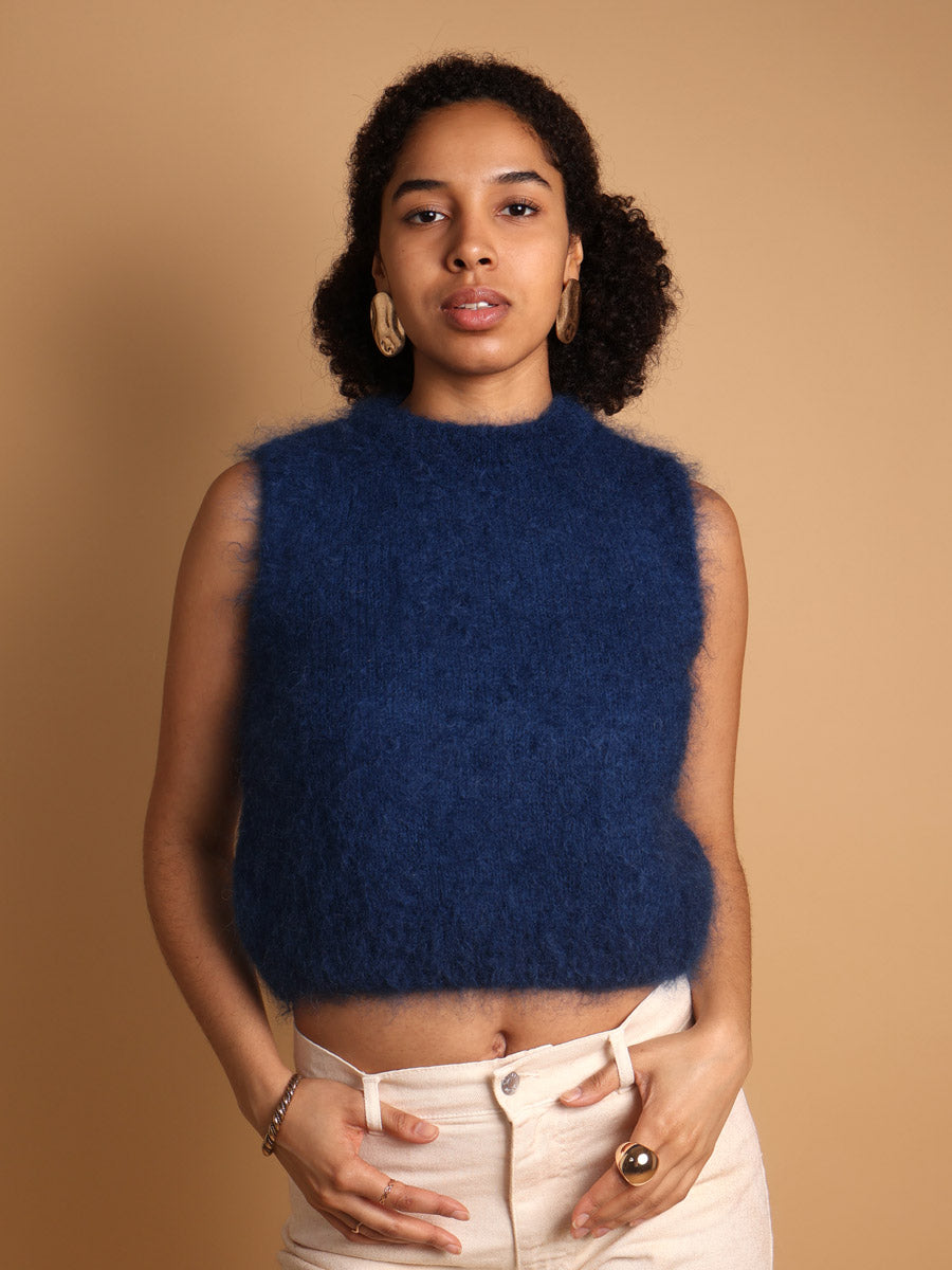 Cozy kid mohair knit top
