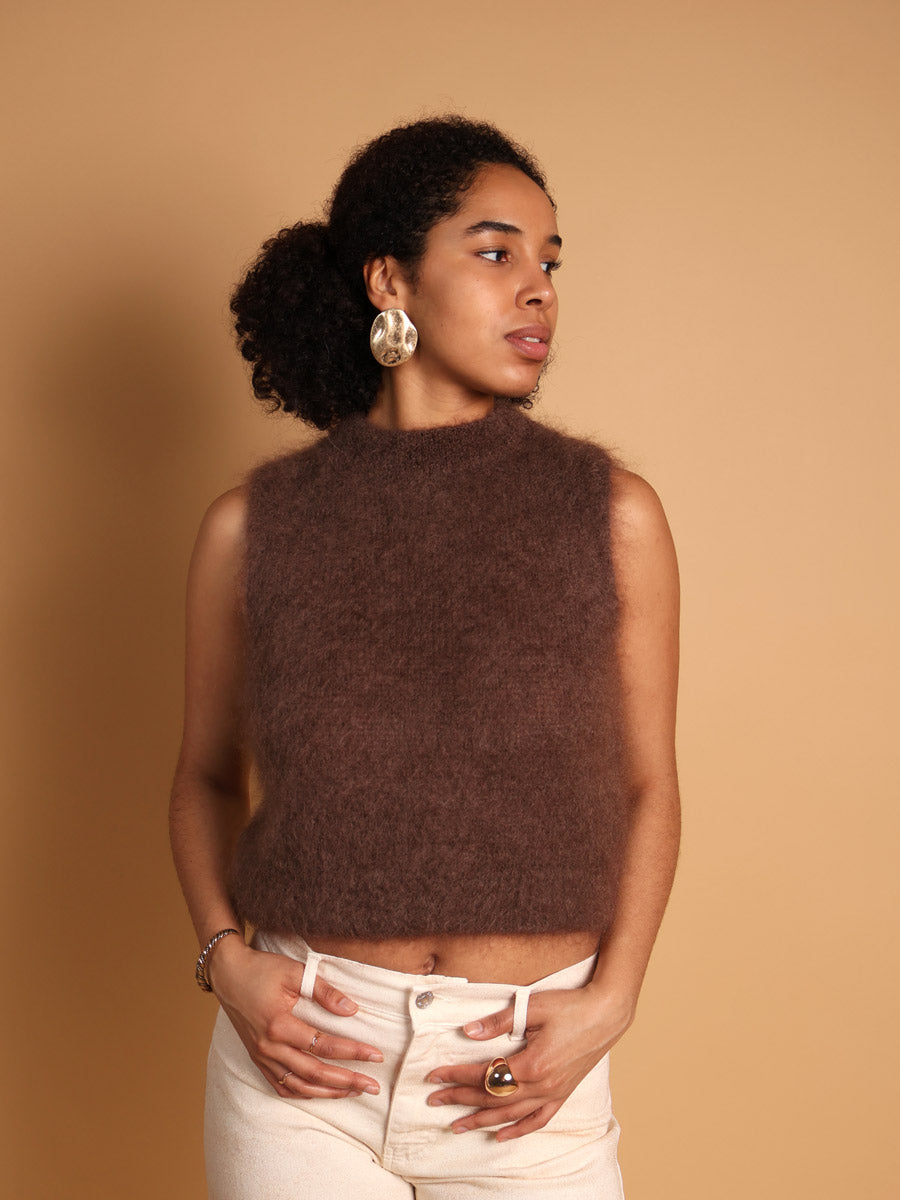 Cozy kid mohair knit top