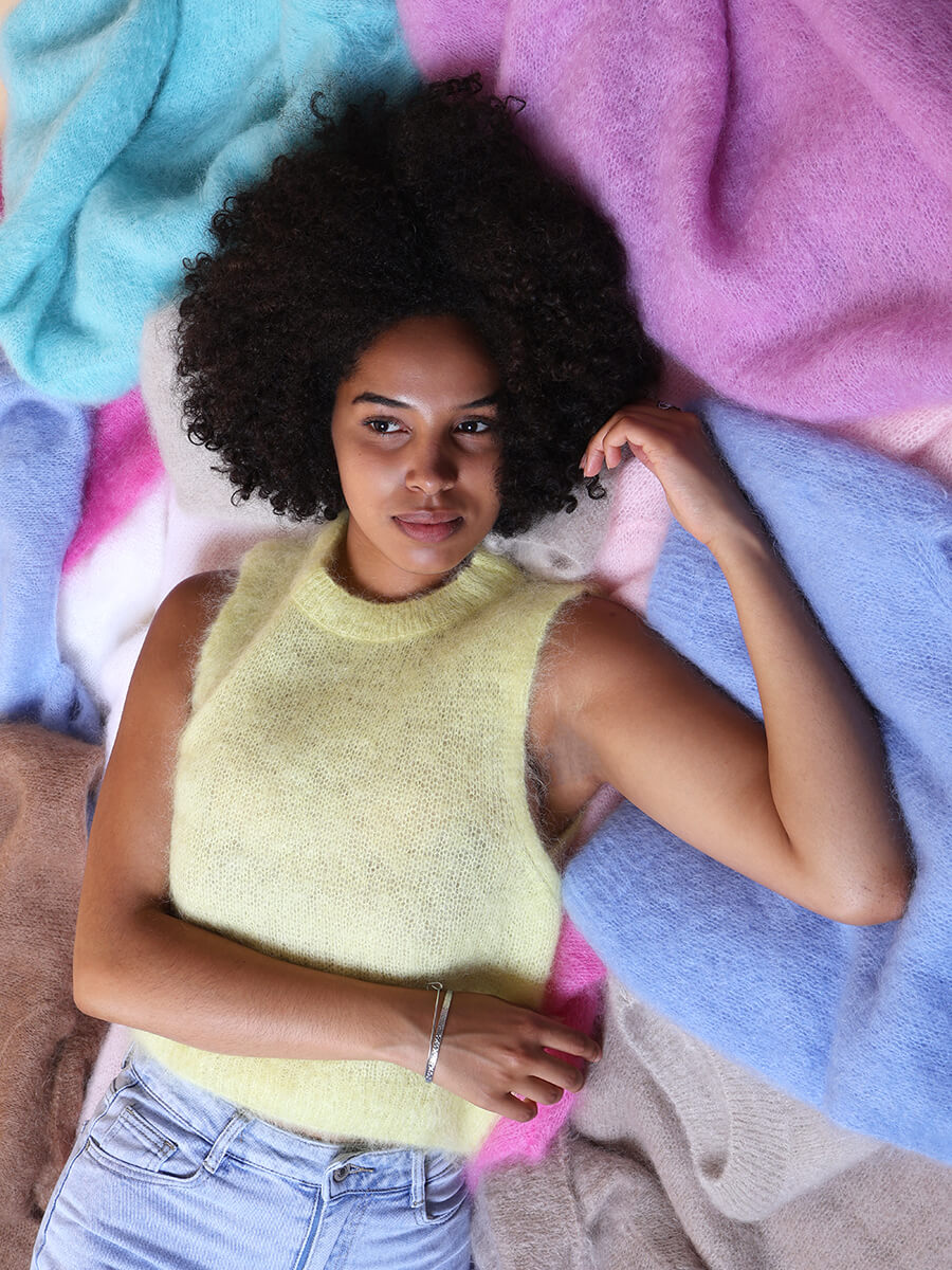 Cozy kid mohair knit top