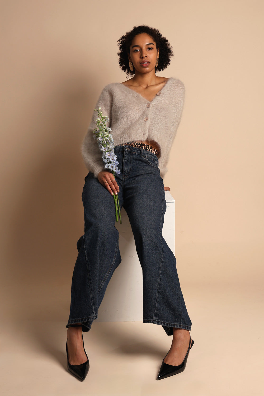 Denim bloom leveälahkeiset farkut