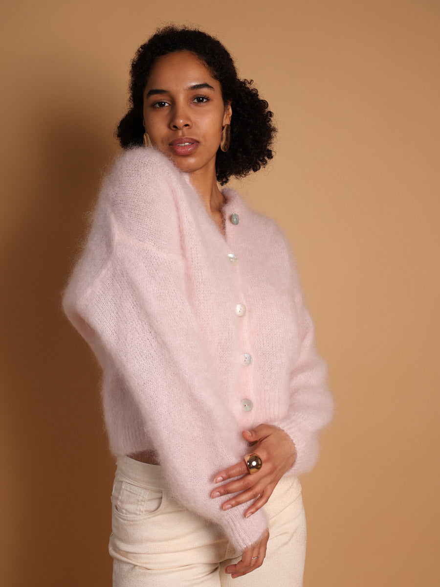 THE TOÉ PARASOL KID MOHAIR CARDIGAN ピンク Parasol Kid Mohair Cardigan – THE TOÉ