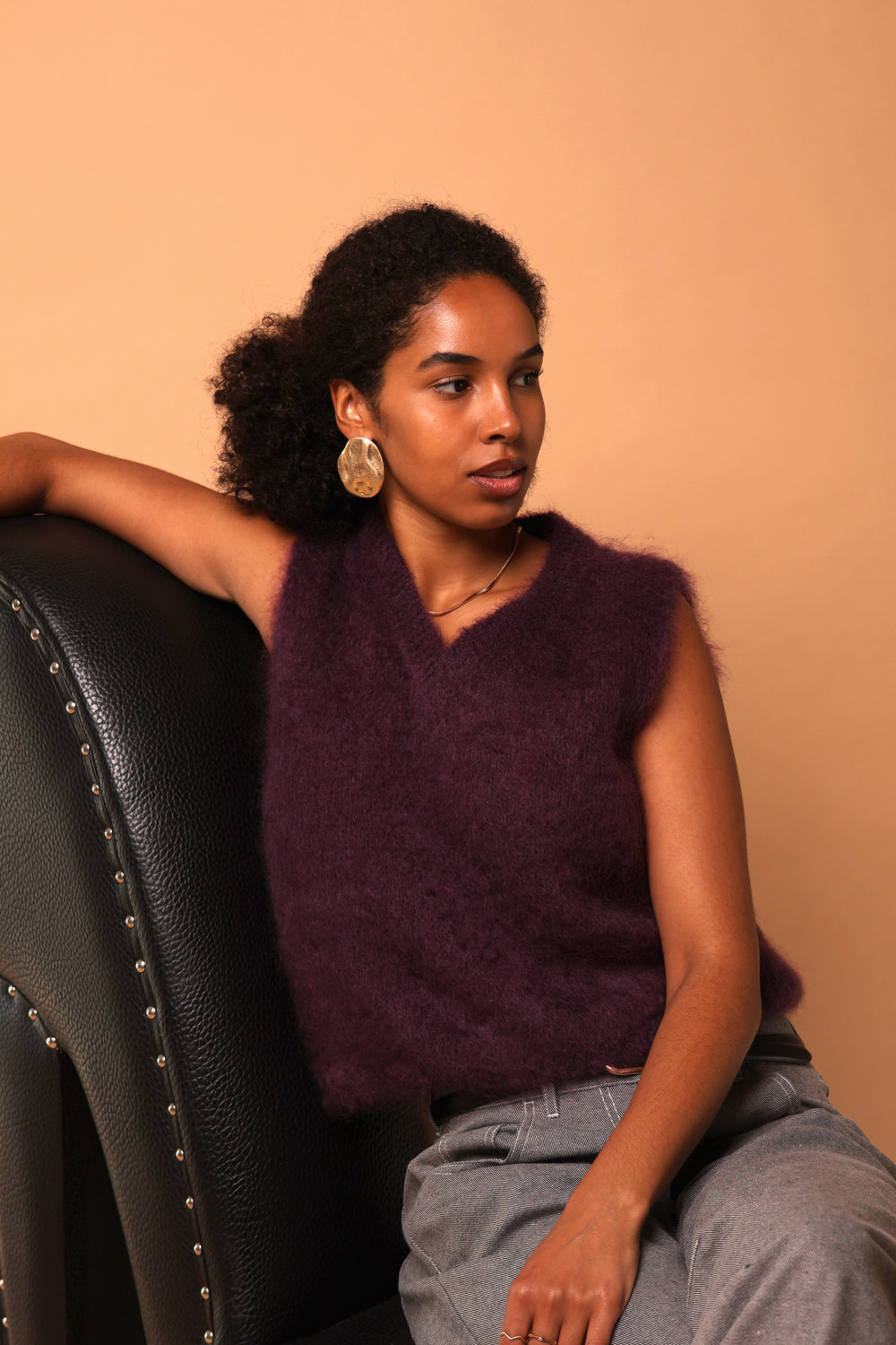 Cozy kid mohair knit top