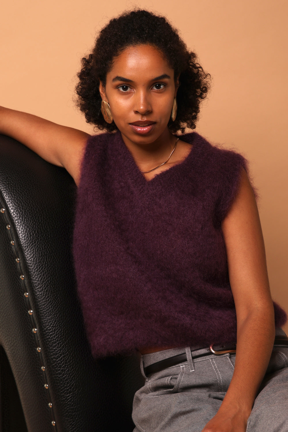 Cozy kid mohair knit top