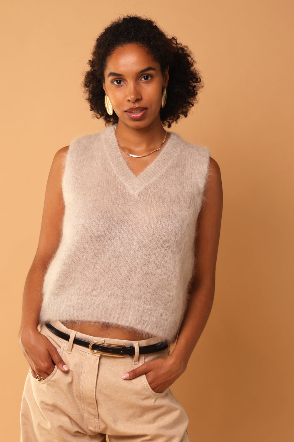Cozy kid mohair knit top