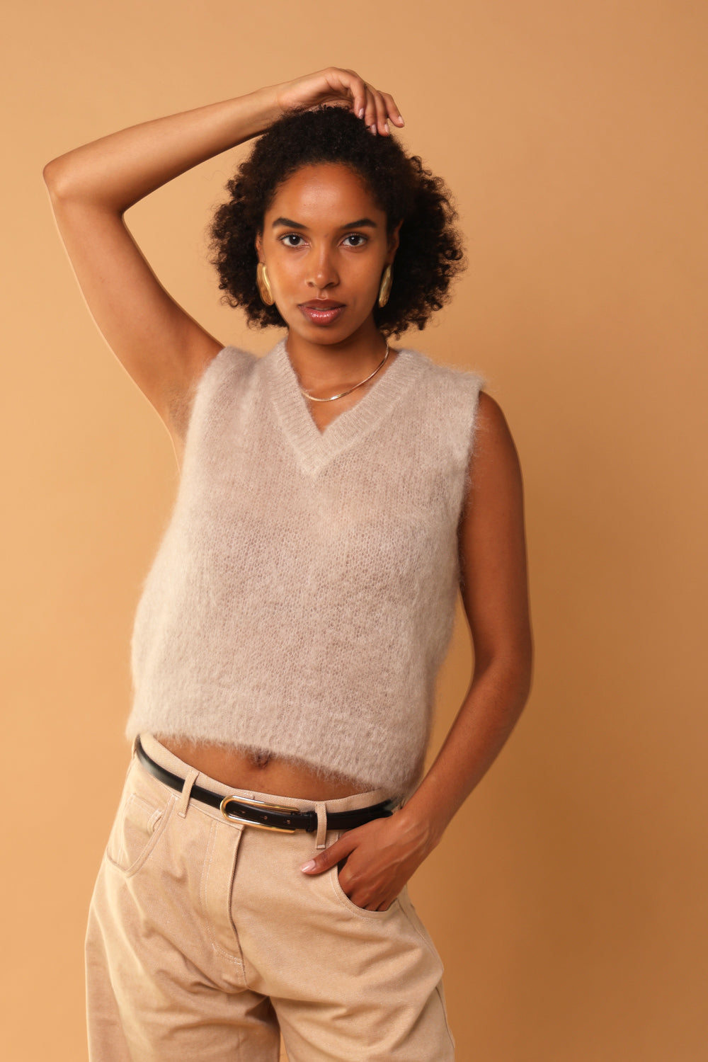 Cozy kid mohair knit top