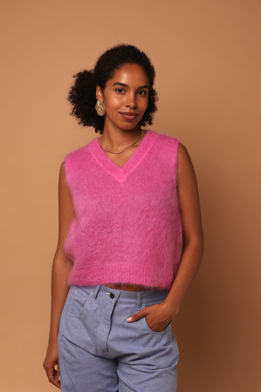Cozy kid mohair knit top