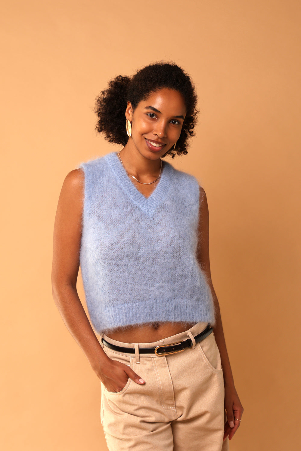 Cozy kid mohair knit top