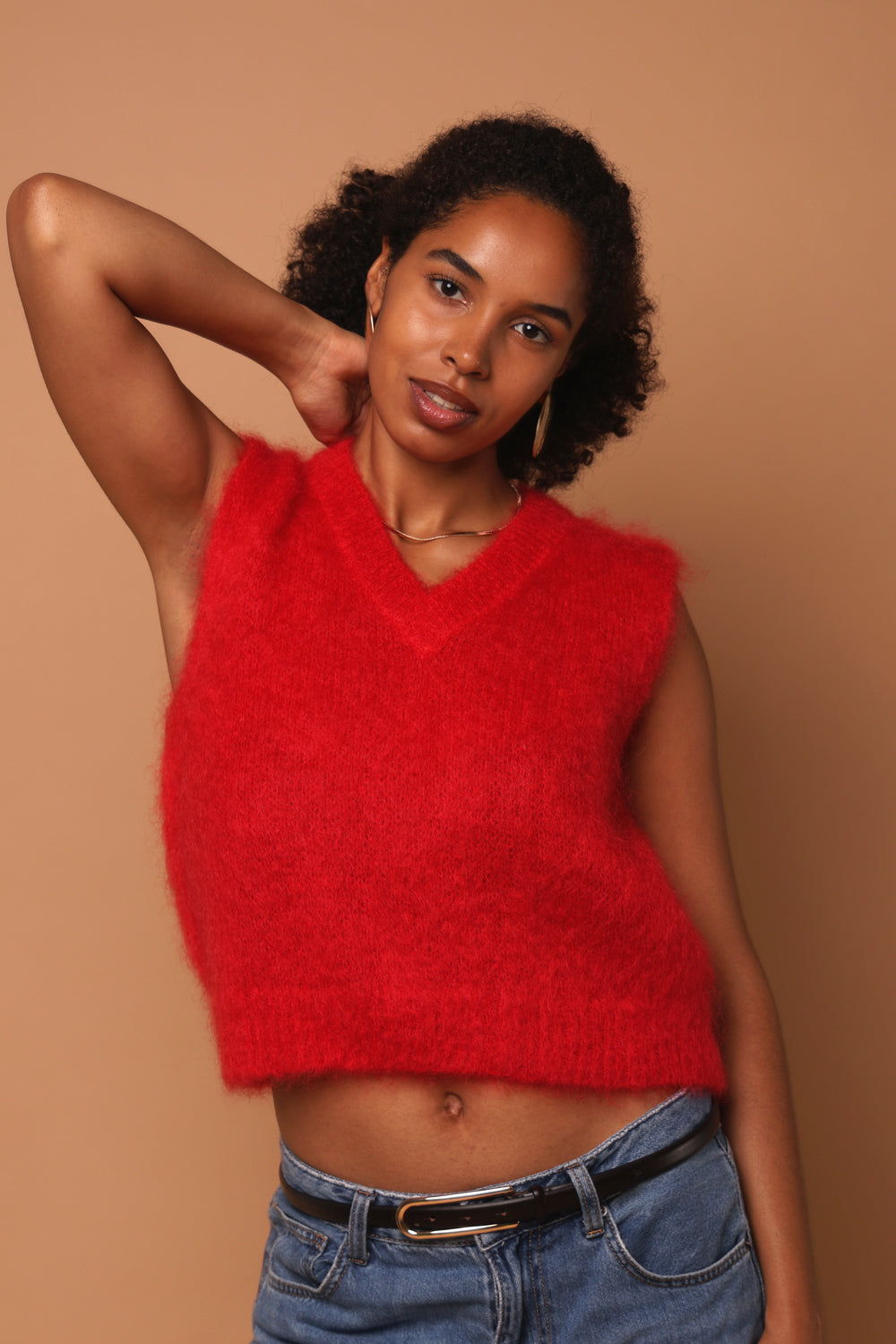 Cozy kid mohair knit top