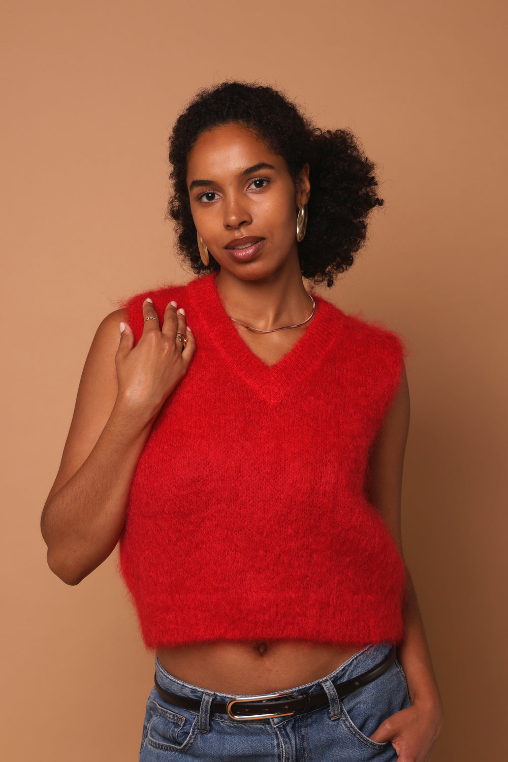 Cozy kid mohair knit top