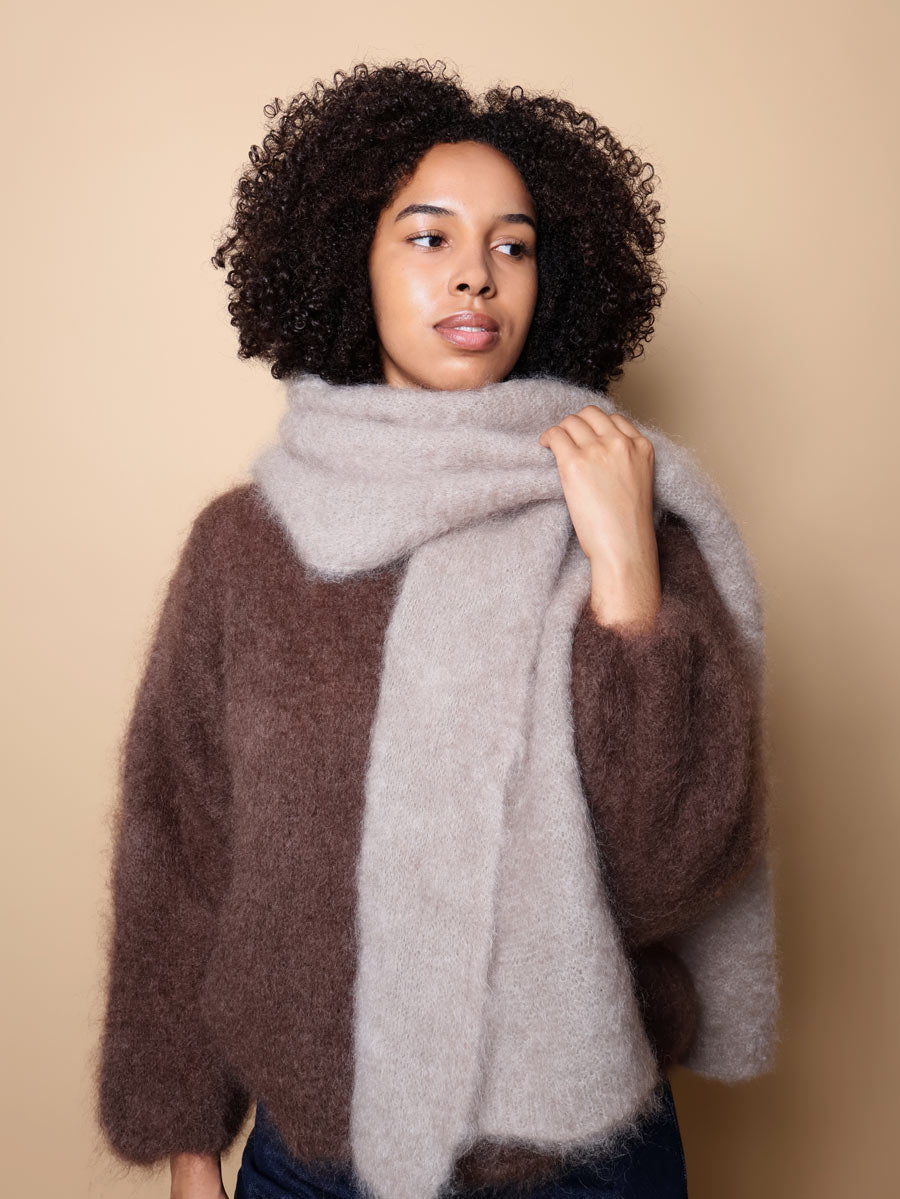 Heavy cloud kid mohair scarf